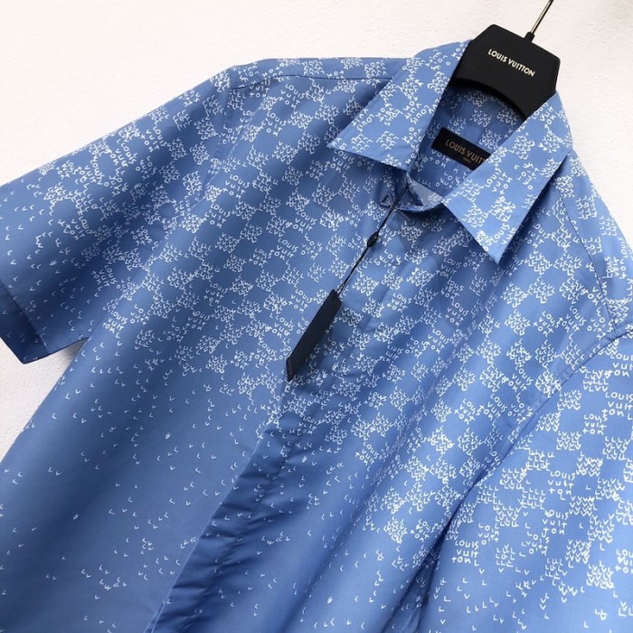 l**is V*t*n damier spread short-sleeved hook detail shirt 1aa5eo