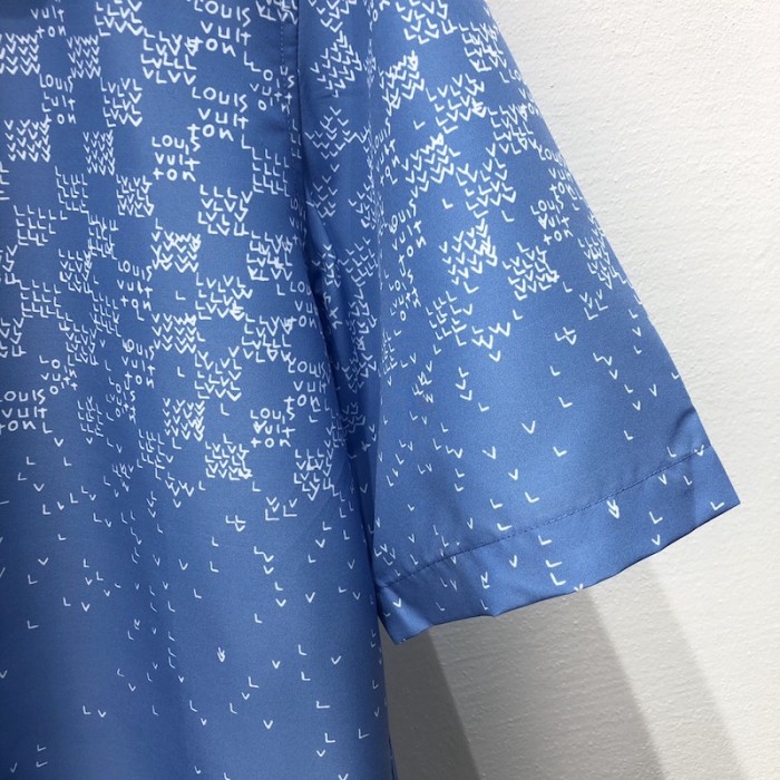 l**is V*t*n damier spread short-sleeved hook detail shirt 1aa5eo