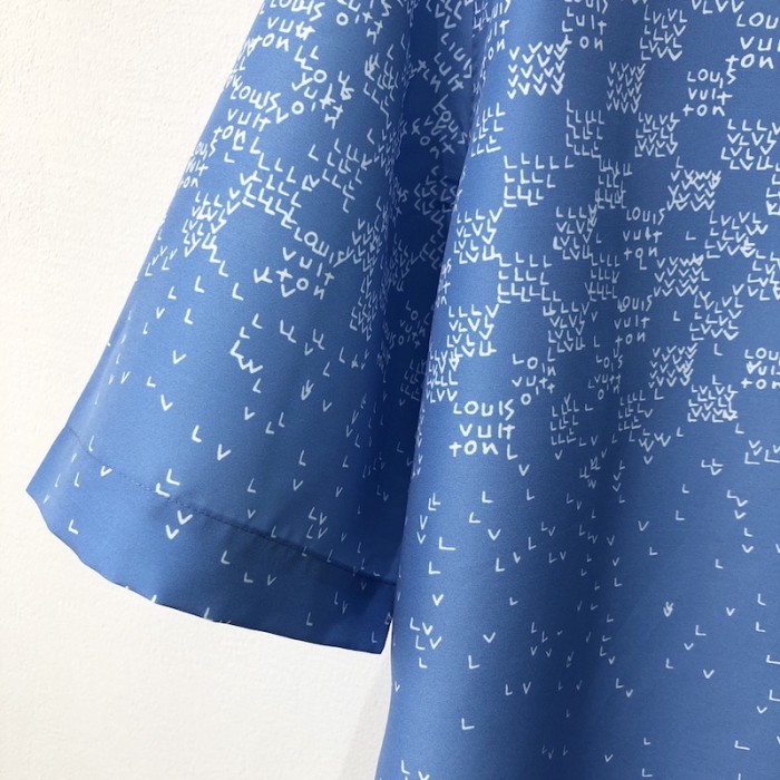 l**is V*t*n damier spread short-sleeved hook detail shirt 1aa5eo