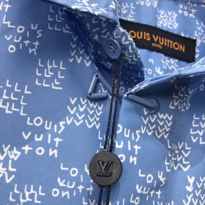 l**is V*t*n damier spread short-sleeved hook detail shirt 1aa5eo