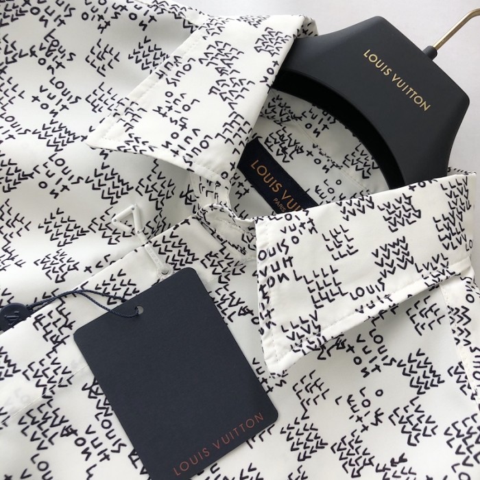 l**is V*t*n damier spread long-sleeved shirt 1aa5ew