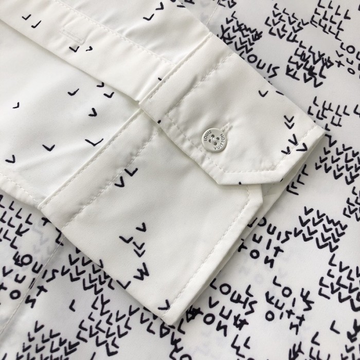 l**is V*t*n damier spread long-sleeved shirt 1aa5ew