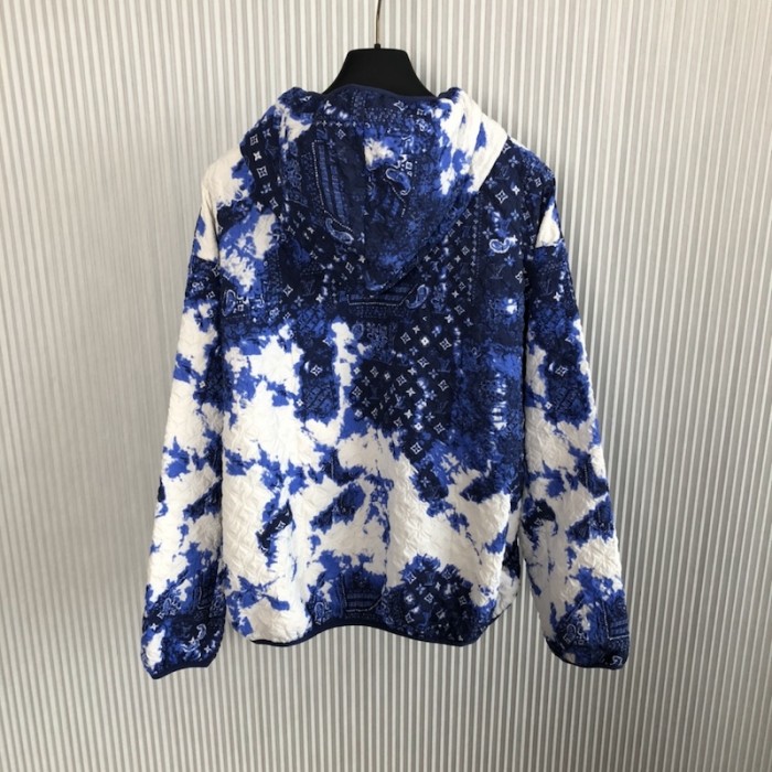 l**is V*t*n monogram bandana windbreaker blue