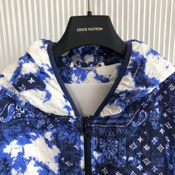 l**is V*t*n monogram bandana windbreaker blue