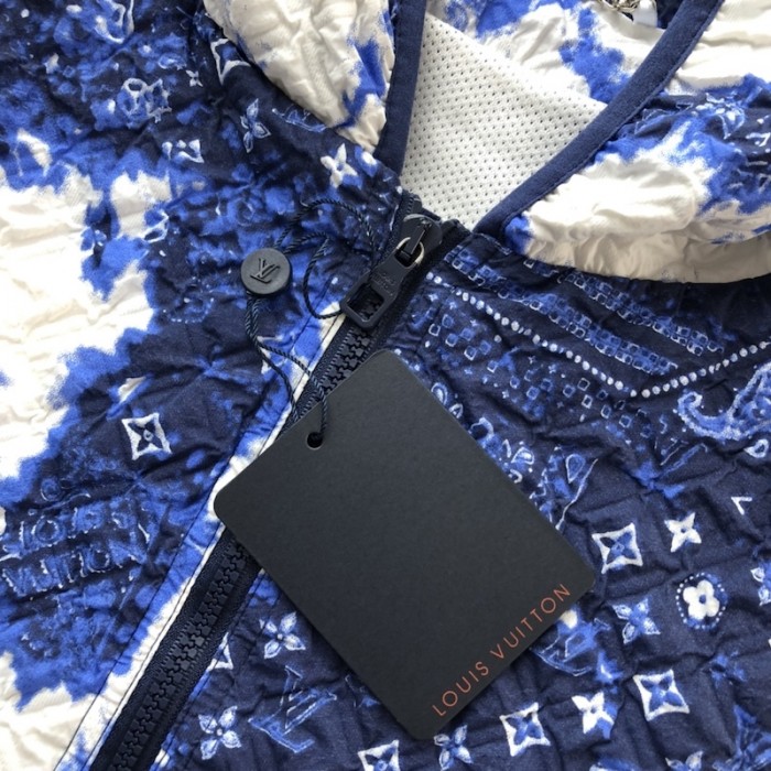 l**is V*t*n monogram bandana windbreaker blue