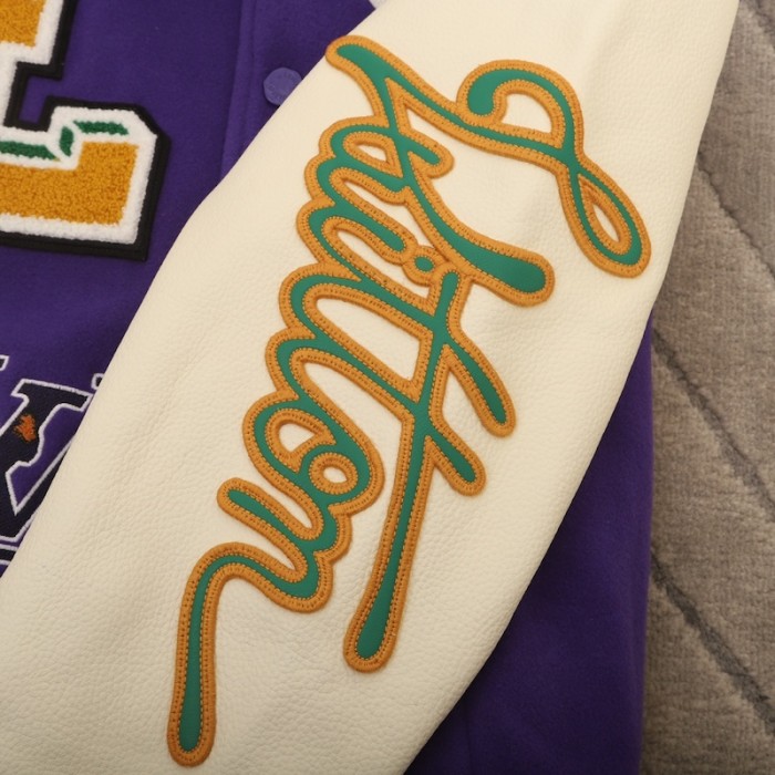 l**is V*t*n multi-patches mixed leather varsity blouson 1aaghw