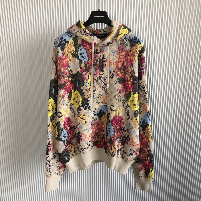 l**is V*t*n lv flower graphic jacquard hoodie 1aagnv