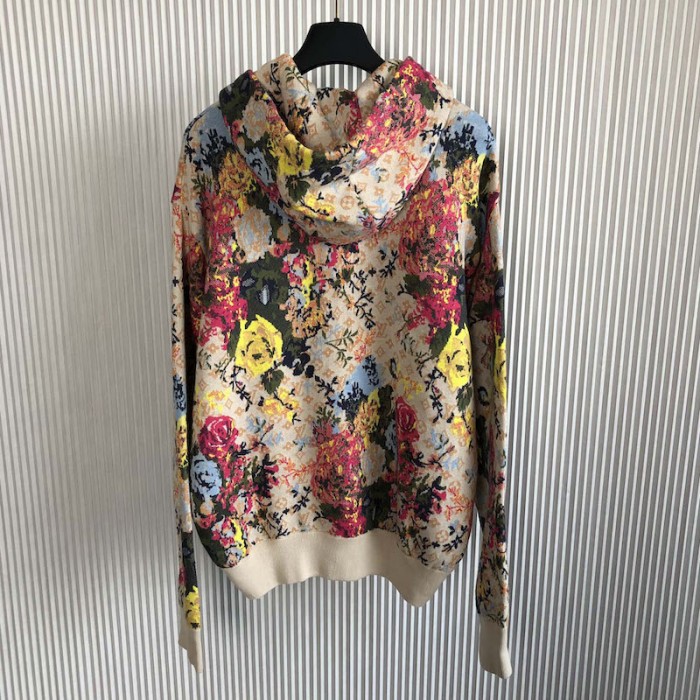 l**is V*t*n lv flower graphic jacquard hoodie 1aagnv