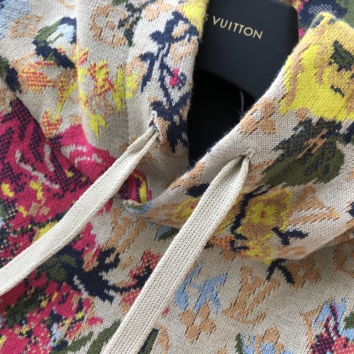 l**is V*t*n lv flower graphic jacquard hoodie 1aagnv