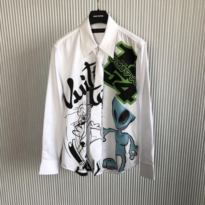 l**is V*t*n printed shirt and tie 1aagoa