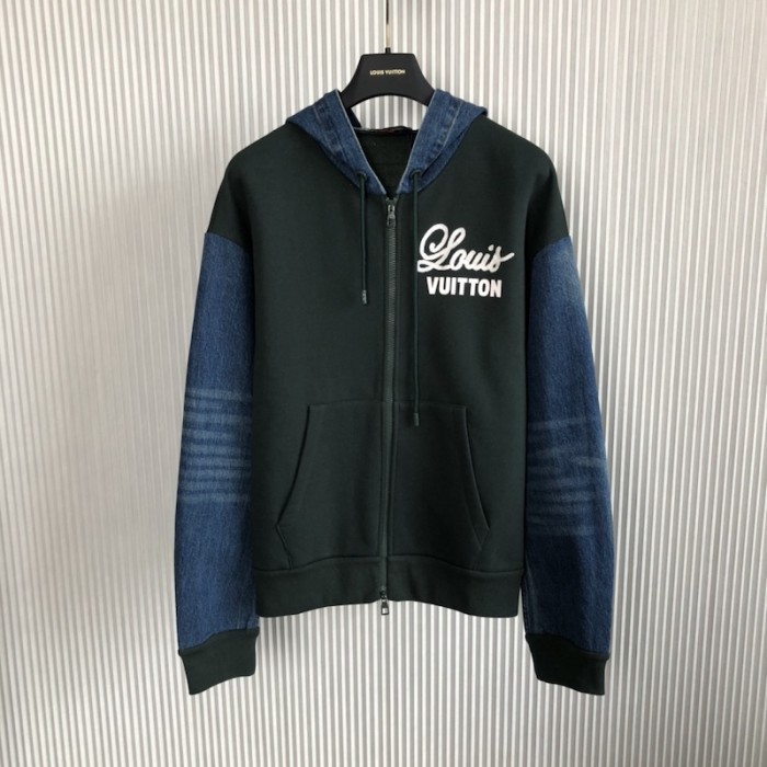 l**is V*t*n hybrid hoodie denim jacket 1aagp8