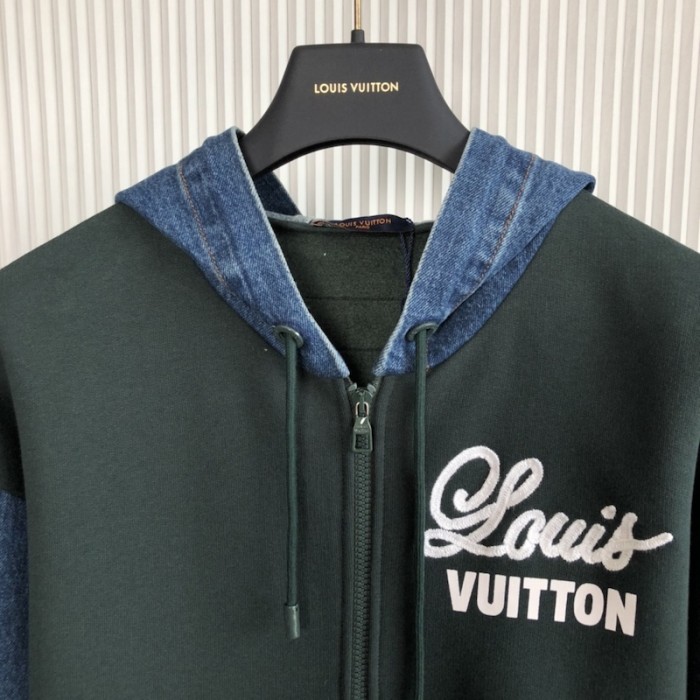 l**is V*t*n hybrid hoodie denim jacket 1aagp8
