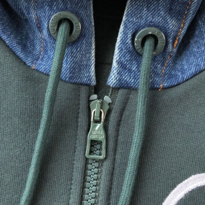 l**is V*t*n hybrid hoodie denim jacket 1aagp8