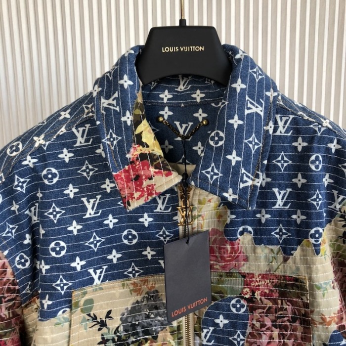 l**is V*t*n destroyed workwear denim jacket 1aagqd