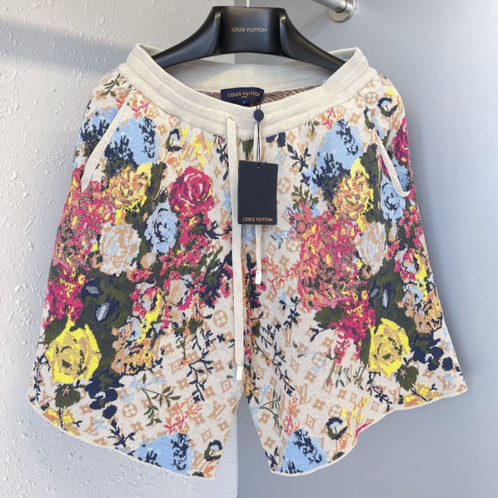 l**is V*t*n lv flower graphic jacquard shorts 1aagw6