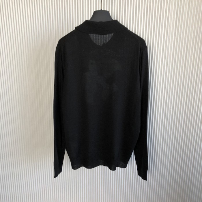l**is V*t*n graphic long-sleeved knit polo 1aat4m
