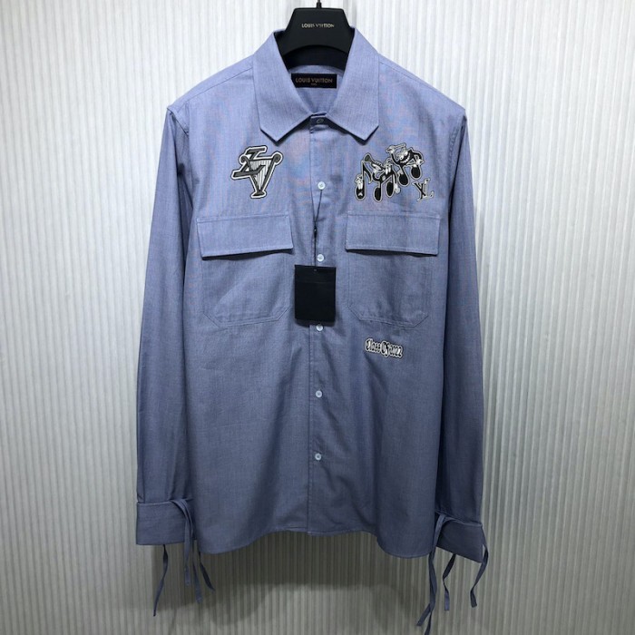 l**is V*t*n signature regular long-sleeved shirt 1aatk7