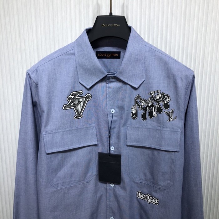 l**is V*t*n signature regular long-sleeved shirt 1aatk7