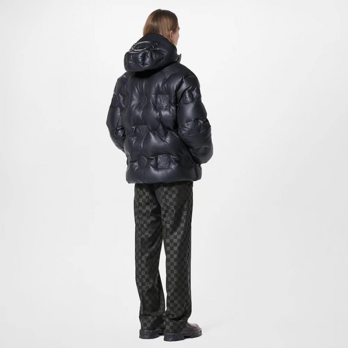 l**is V*t*n monogram leather hooded down jacket 1aatkj