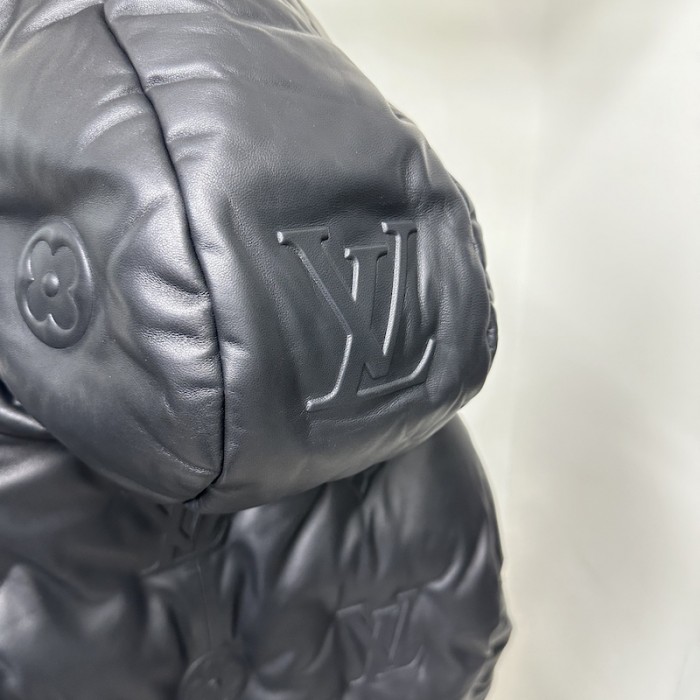 l**is V*t*n monogram leather hooded down jacket 1aatkj