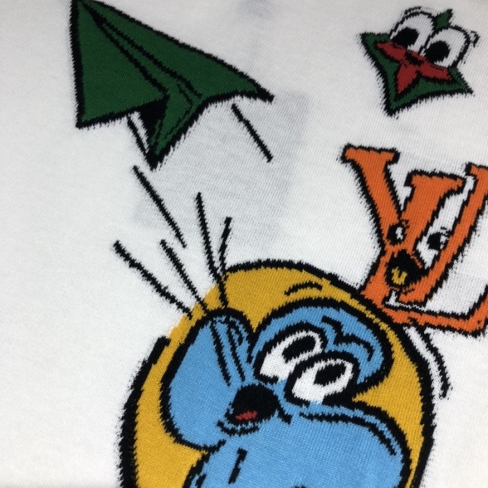 l**is V*t*n monogram comics intarsia short-sleeved crewneck 1ab54d
