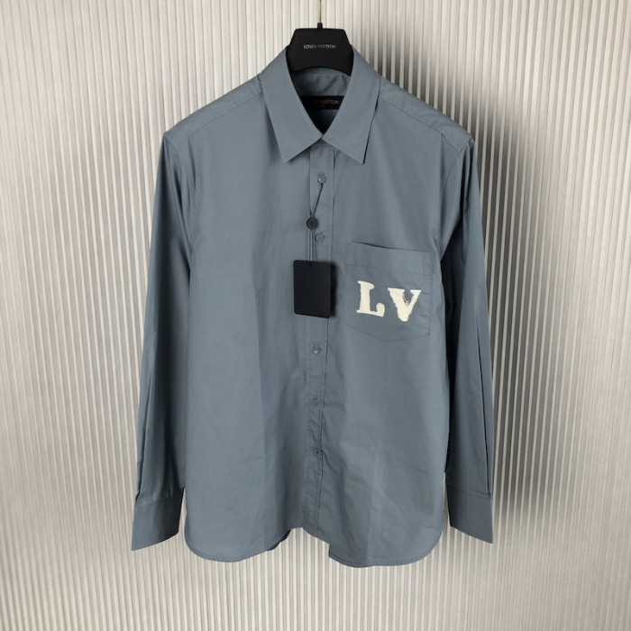 l**is V*t*n long-sleeved regular shirt with placed graphic 1ab5l7