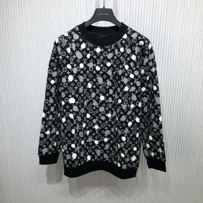 l**is V*t*n lv x yk painted dots printed crewneck 1ab6j5