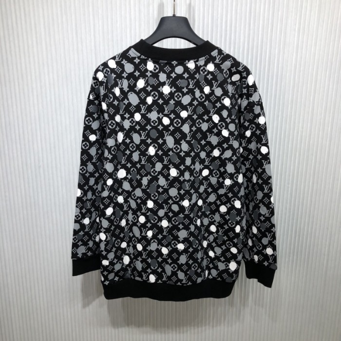 l**is V*t*n lv x yk painted dots printed crewneck 1ab6j5