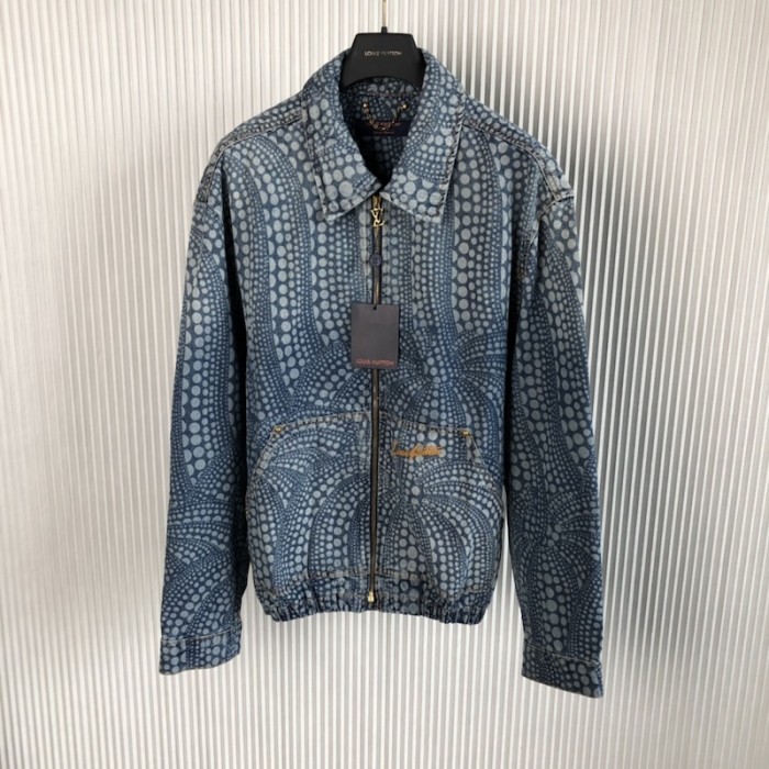 l**is V*t*n lv x yk all over pumpkin denim blouson 1ab6op