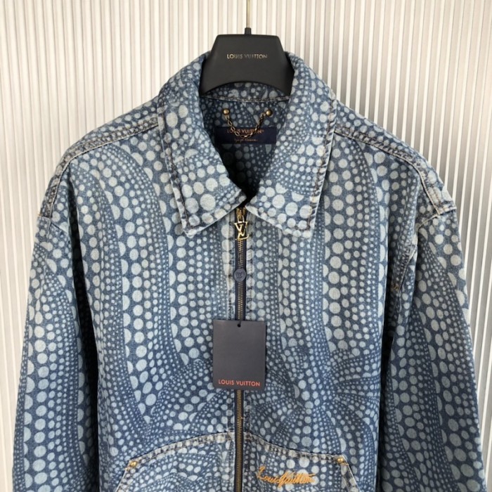 l**is V*t*n lv x yk all over pumpkin denim blouson 1ab6op