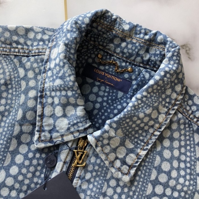 l**is V*t*n lv x yk all over pumpkin denim blouson 1ab6op