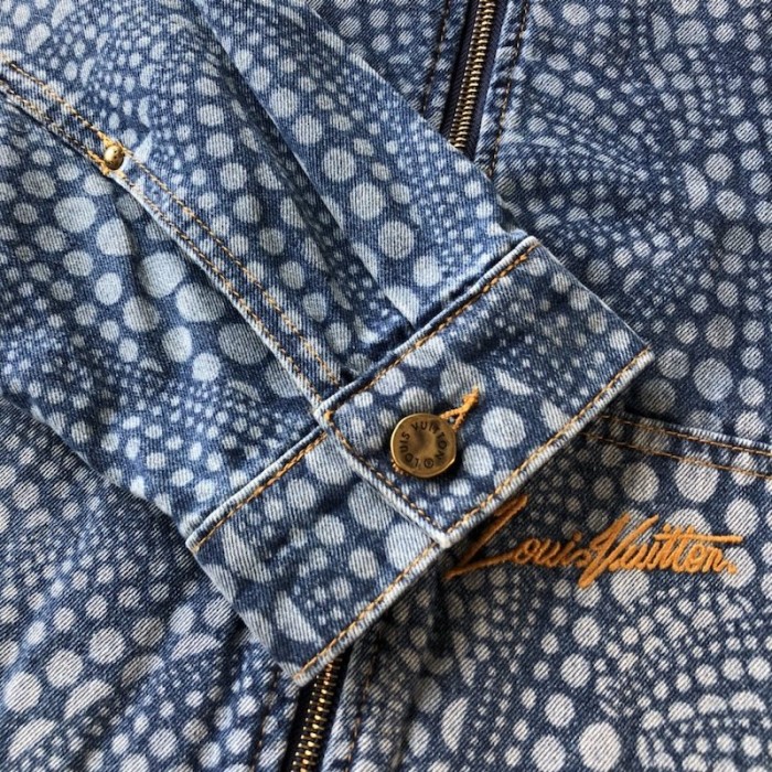 l**is V*t*n lv x yk all over pumpkin denim blouson 1ab6op