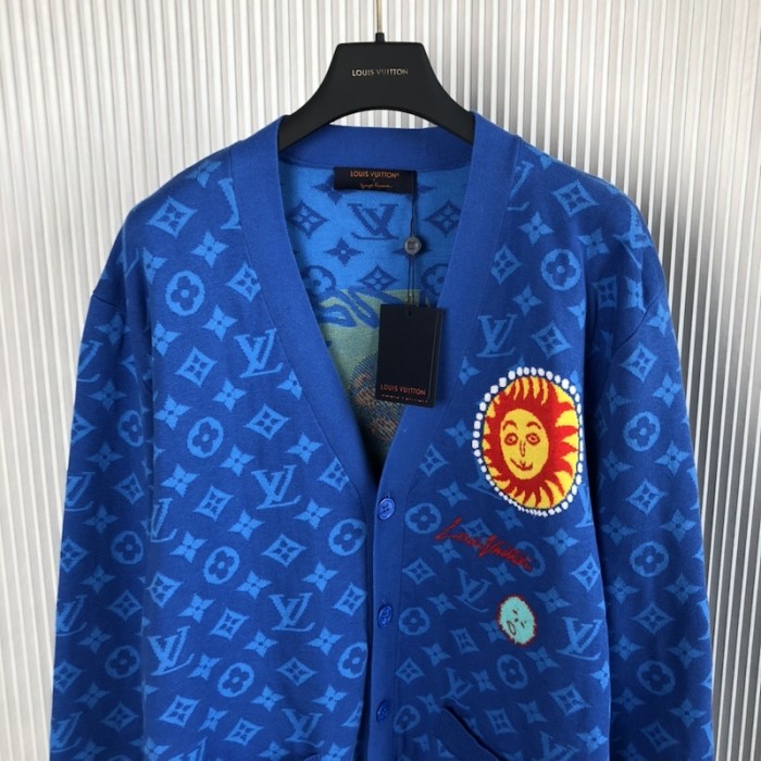 l**is V*t*n lv x yk monogram faces knitted cardigan 1ab75u
