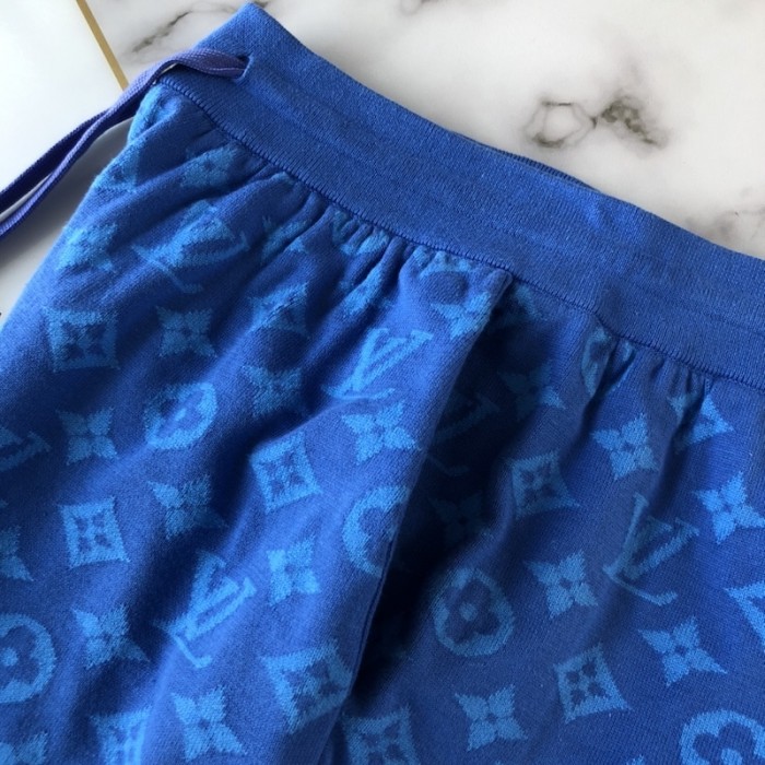 l**is V*t*n lv x yk monogram faces knitted shorts 1ab762