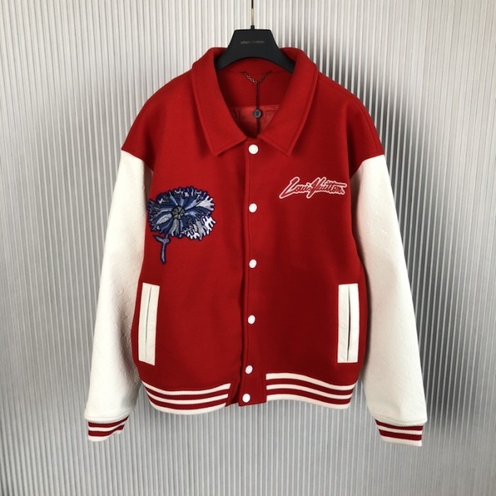 l**is V*t*n lv x yk psychedelic flower embroidered varsity blouson 1ab8i6