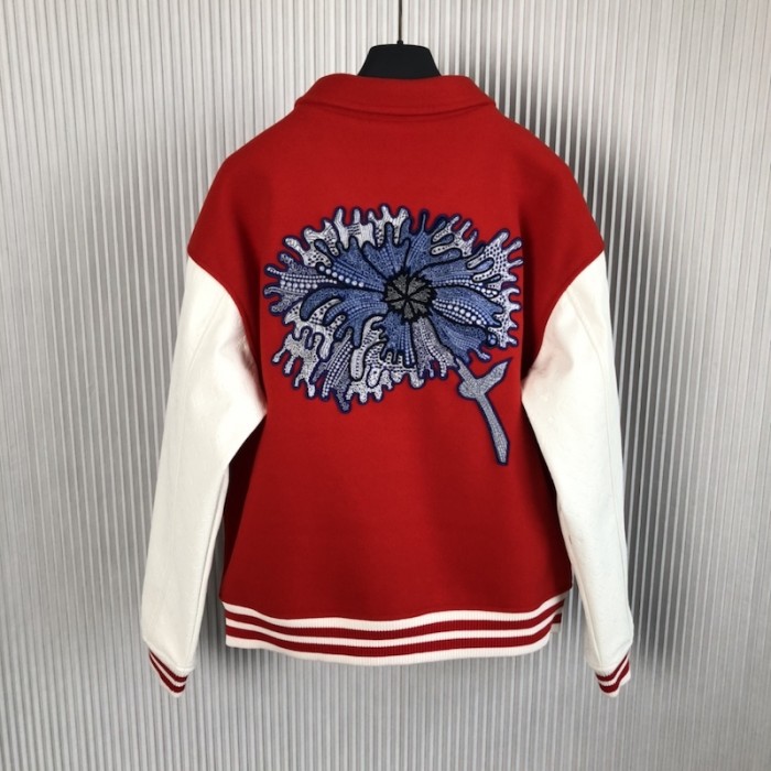 l**is V*t*n lv x yk psychedelic flower embroidered varsity blouson 1ab8i6
