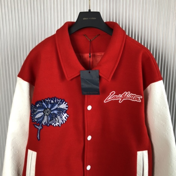 l**is V*t*n lv x yk psychedelic flower embroidered varsity blouson 1ab8i6