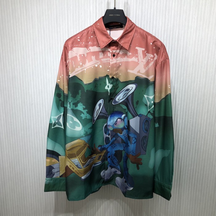 l**is V*t*n printed long-sleeved shirt 1abj0i