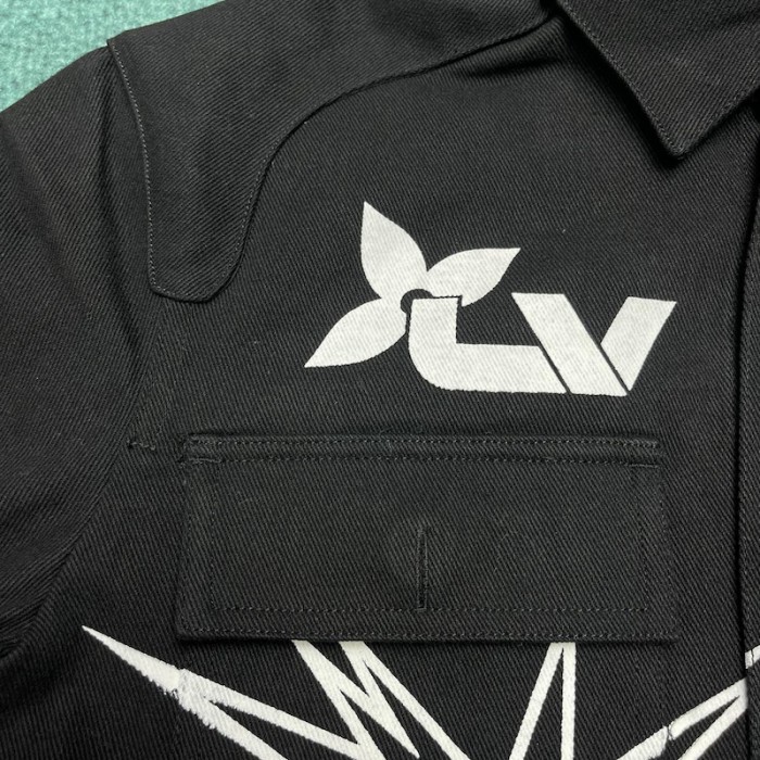 l**is V*t*n printed denim jacket 1abj7z