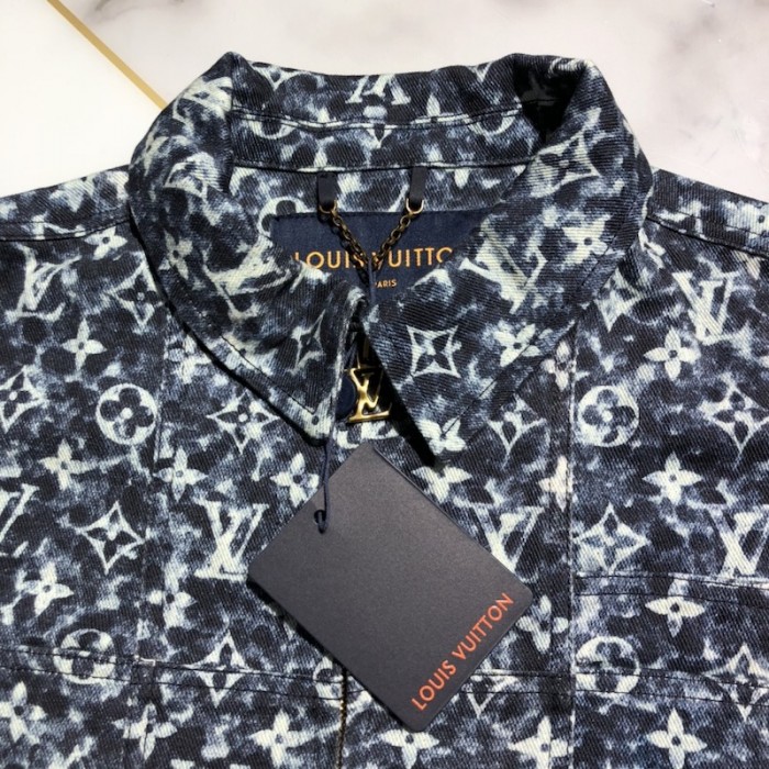 l**is V*t*n monogram denim workwear jacket 1abjan