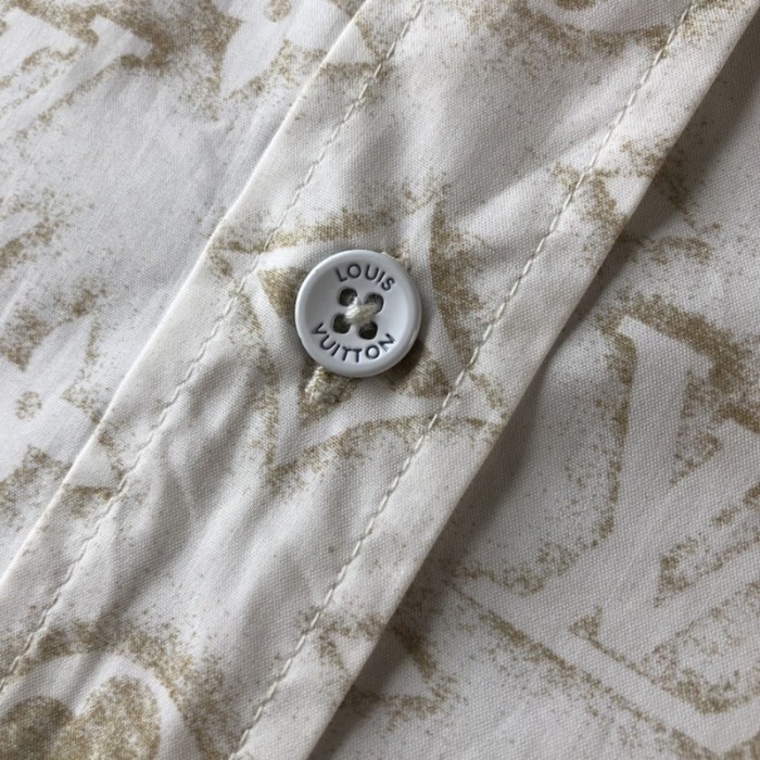 l**is V*t*n monogram long-sleeved cotton shirt 1abjlm