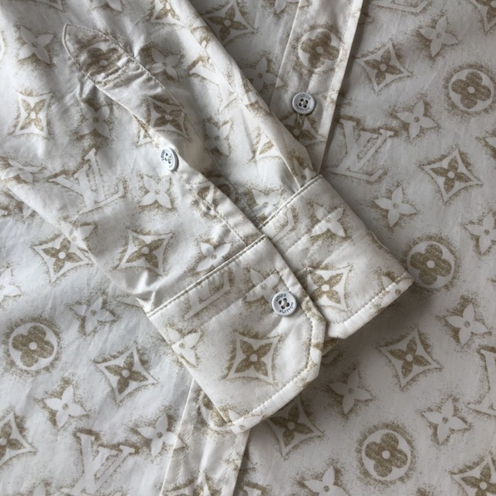 l**is V*t*n monogram long-sleeved cotton shirt 1abjlm