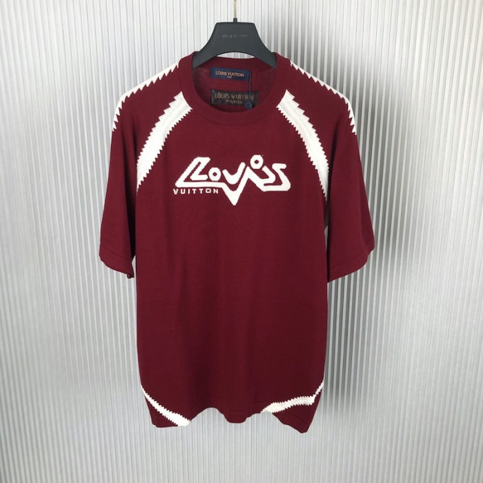 l**is V*t*n short-sleeved cotton intarsia crewneck 1abxx9