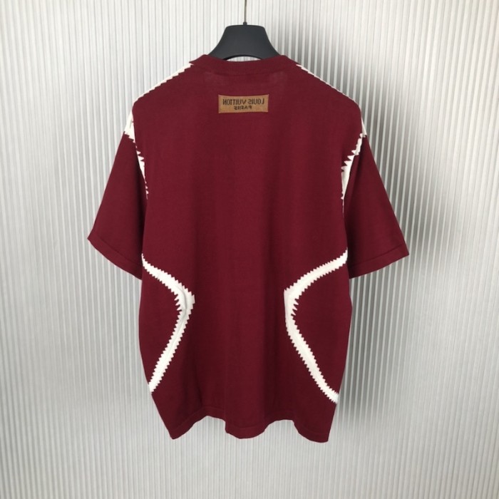 l**is V*t*n short-sleeved cotton intarsia crewneck 1abxx9