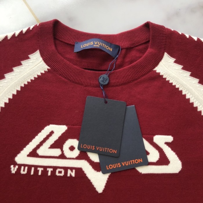 l**is V*t*n short-sleeved cotton intarsia crewneck 1abxx9