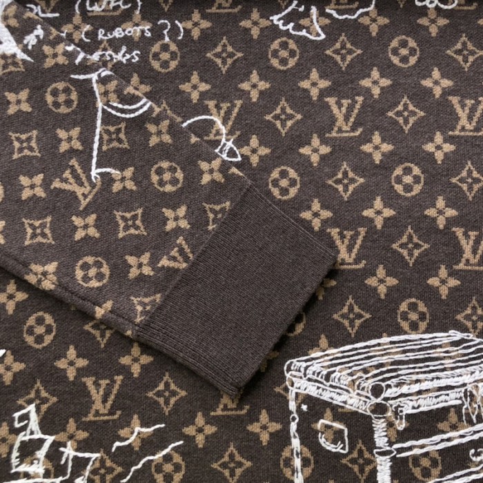 l**is V*t*n monogram embroidered wool crewneck 1abxyw