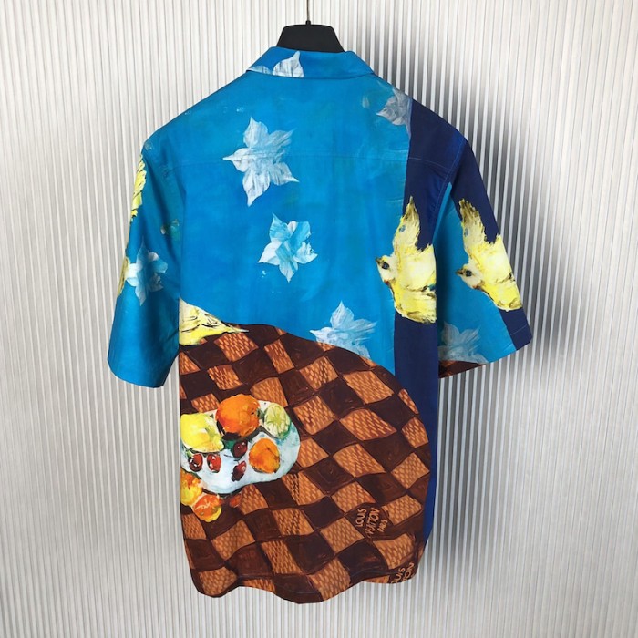 l**is V*t*n printed cotton short-sleeved shirt 1aby2c