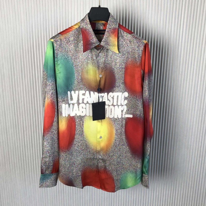 l**is V*t*n printed long-sleeved silk shirt 1abyak