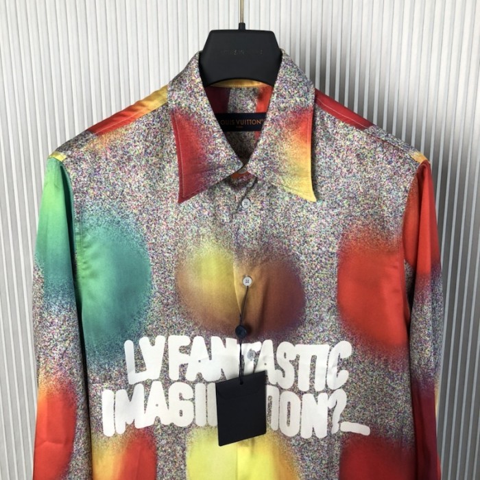 l**is V*t*n printed long-sleeved silk shirt 1abyak