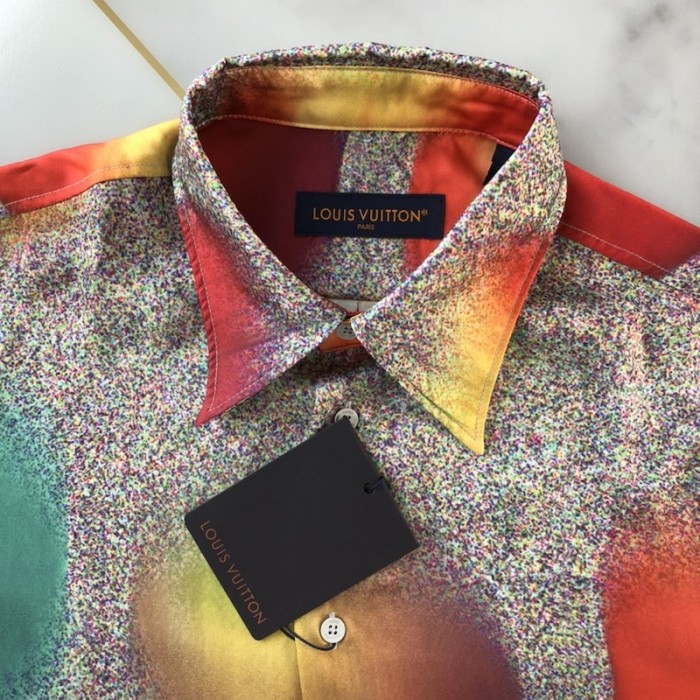 l**is V*t*n printed long-sleeved silk shirt 1abyak